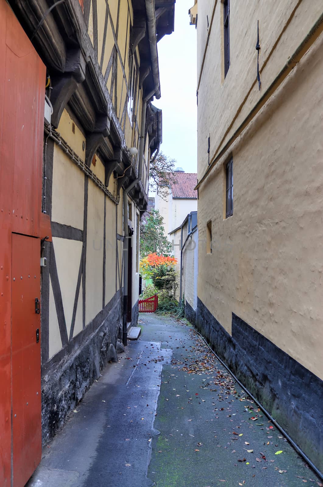 Beautiful old architecture of facades found in the small german town Flensburg 