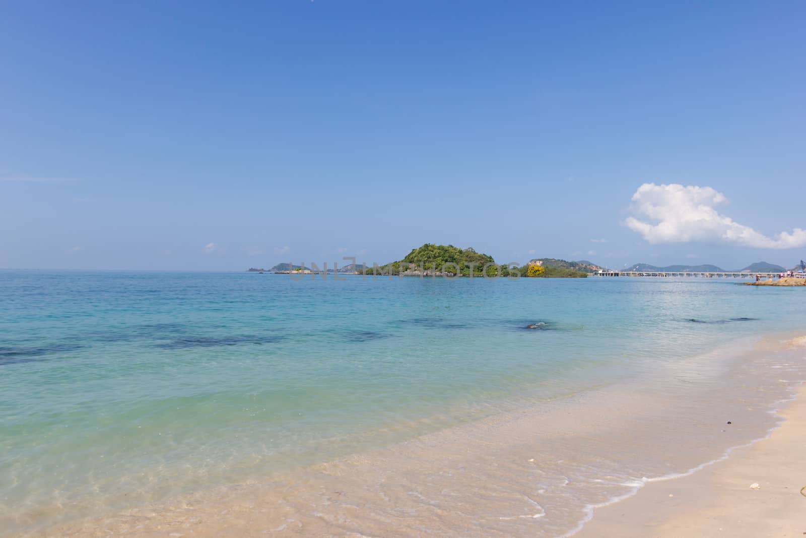 Landscapes View The atmosphere is beautiful Sand and sea and the color of the sky, The beach of Thailand.