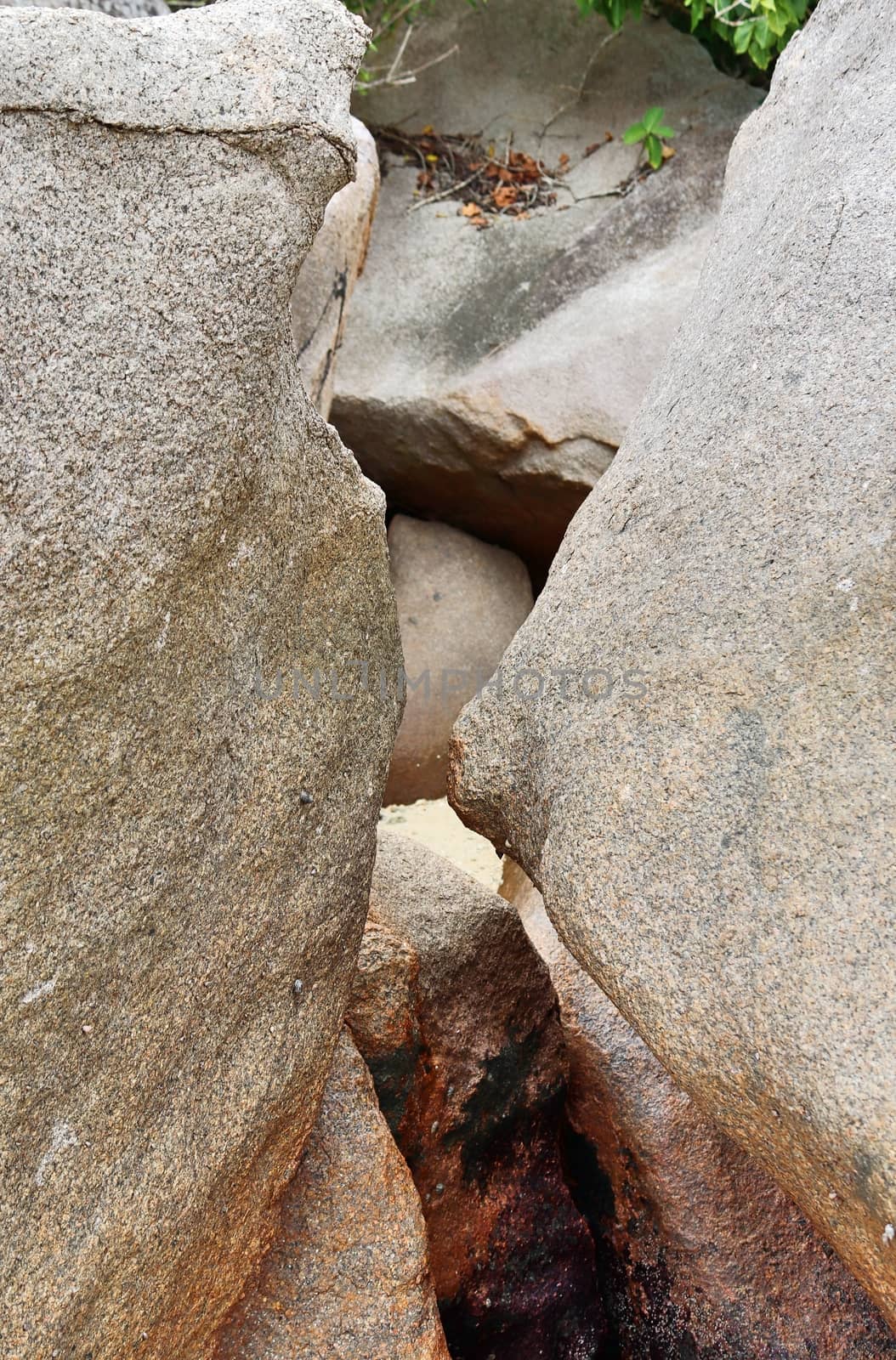 Beautiful rocks at the beaches of the tropical paradise island Seychelles.