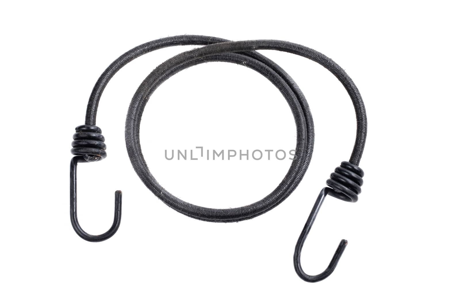 elastic bungee black on a white background in studio