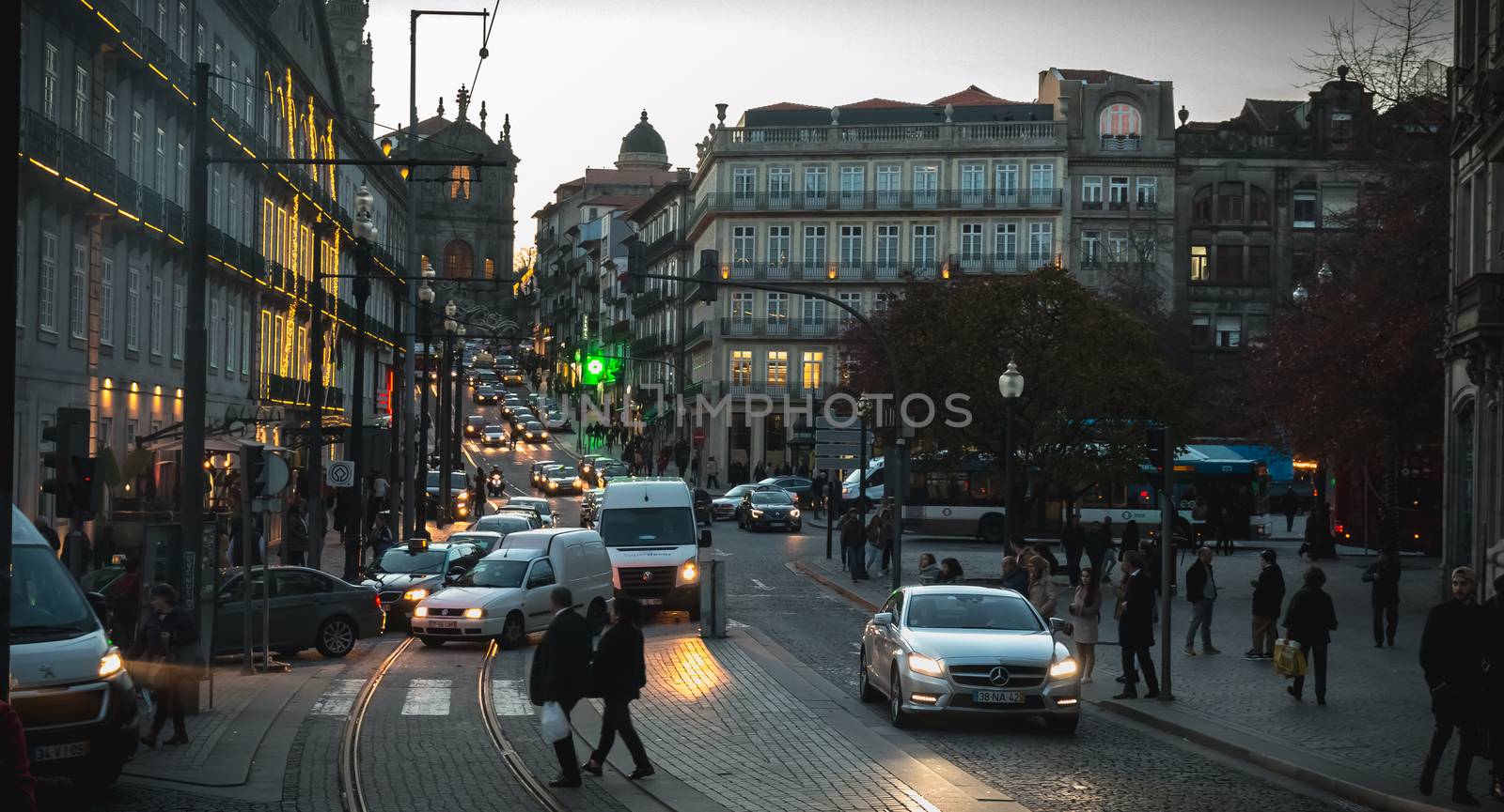 atmosphere of a street in the historic city center of Porto by AtlanticEUROSTOXX