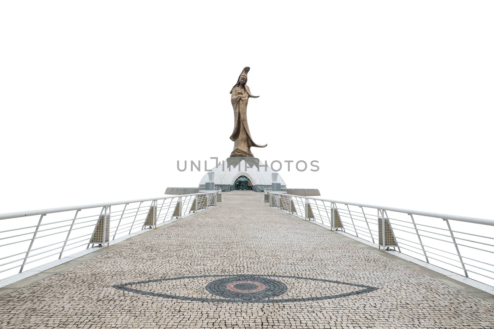 Statue of kun iam macau in white background with clipping path by Surasak