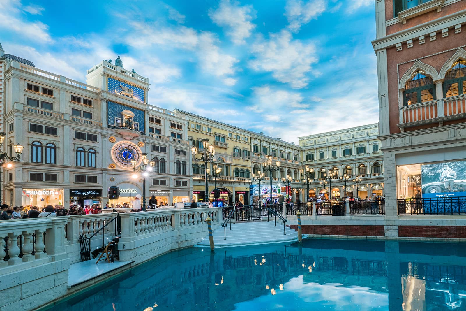 MACAU CHINA-JANUARY 11 visitor on gondola boat in Venetian Hotel by Surasak