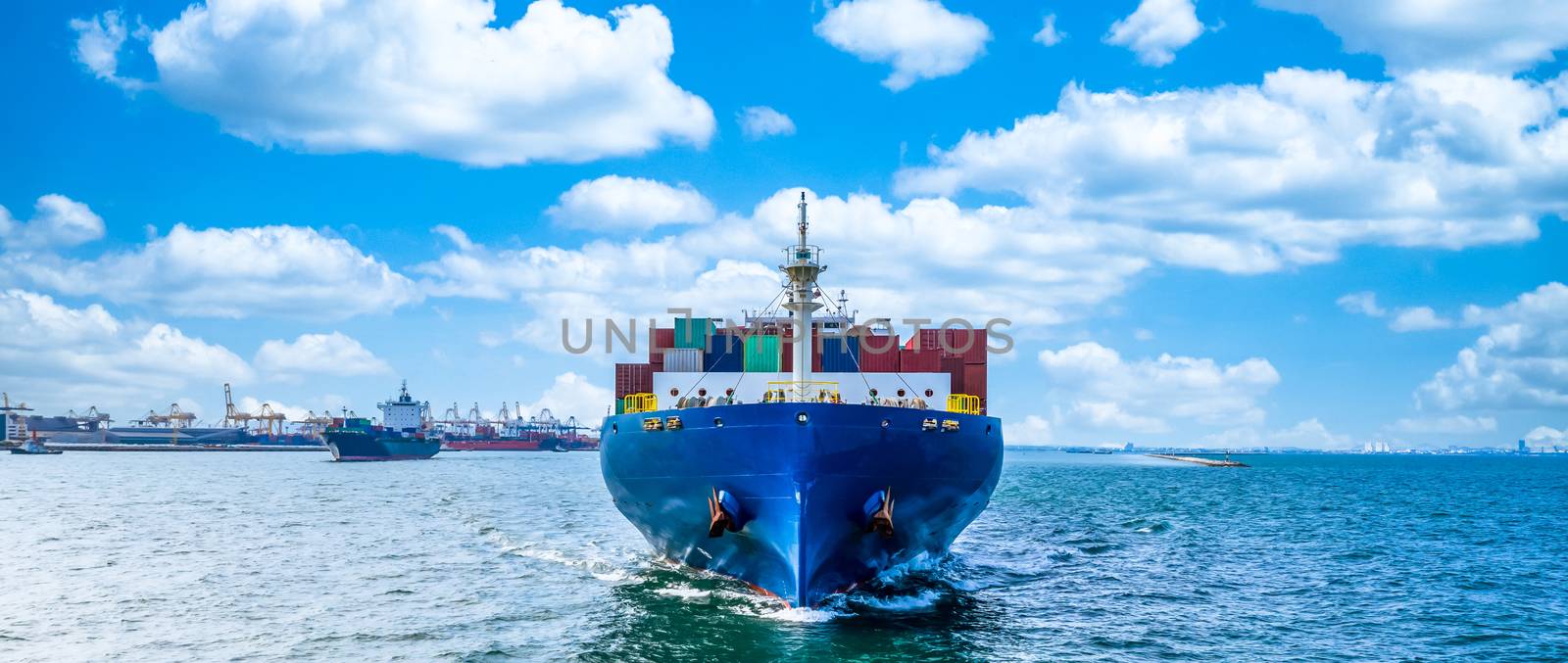 Container cargo ship in ocean, Business industry commerce global by AvigatoR