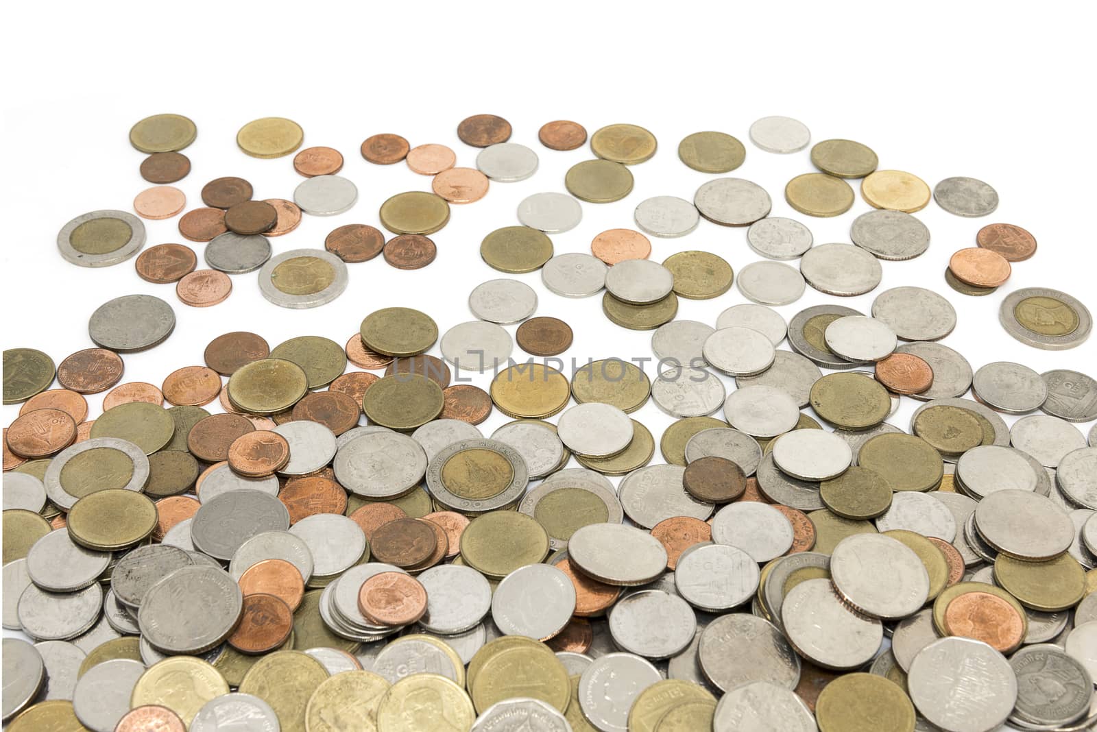 Coin thai bath isolated on white background