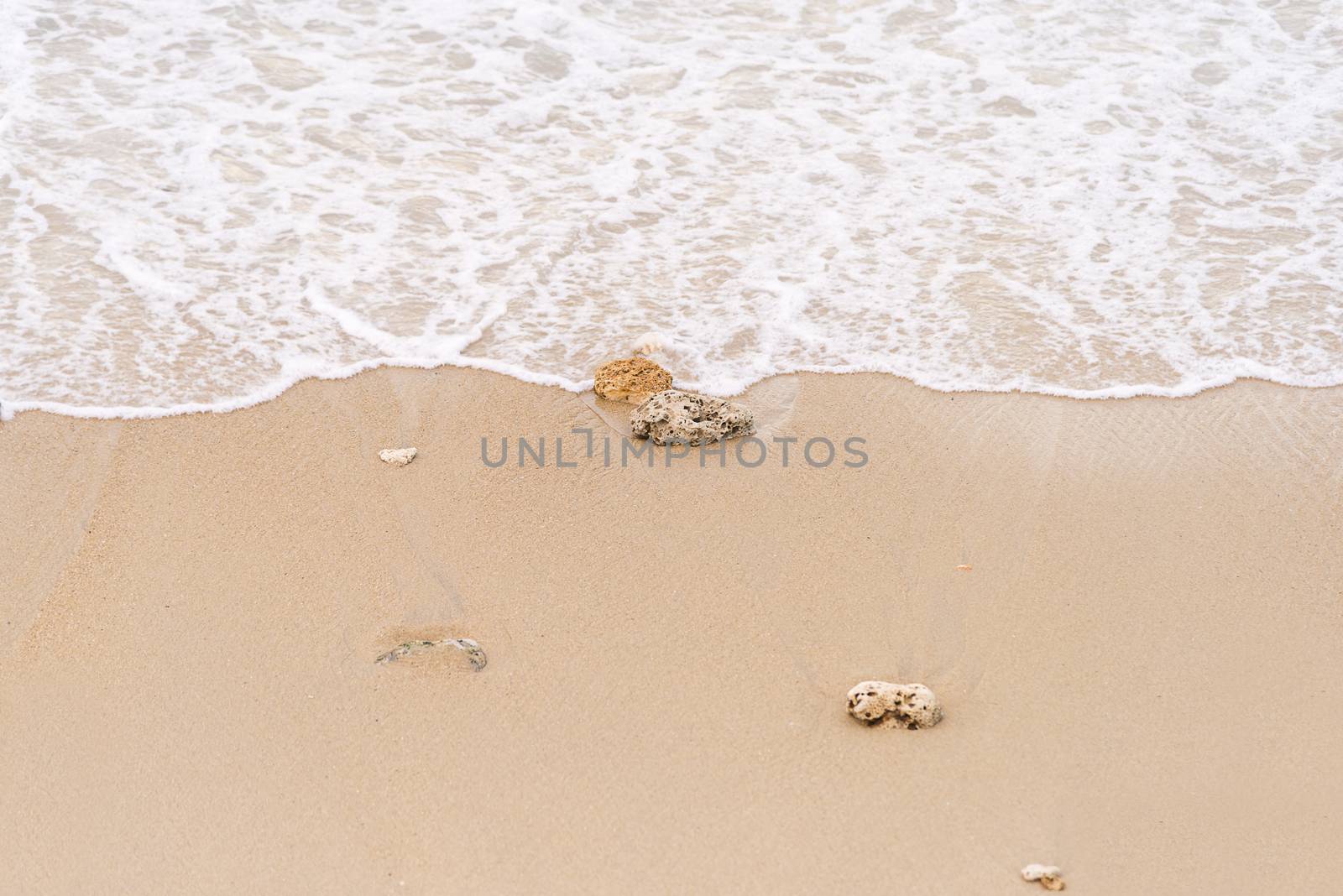 Soft wave on to the beach