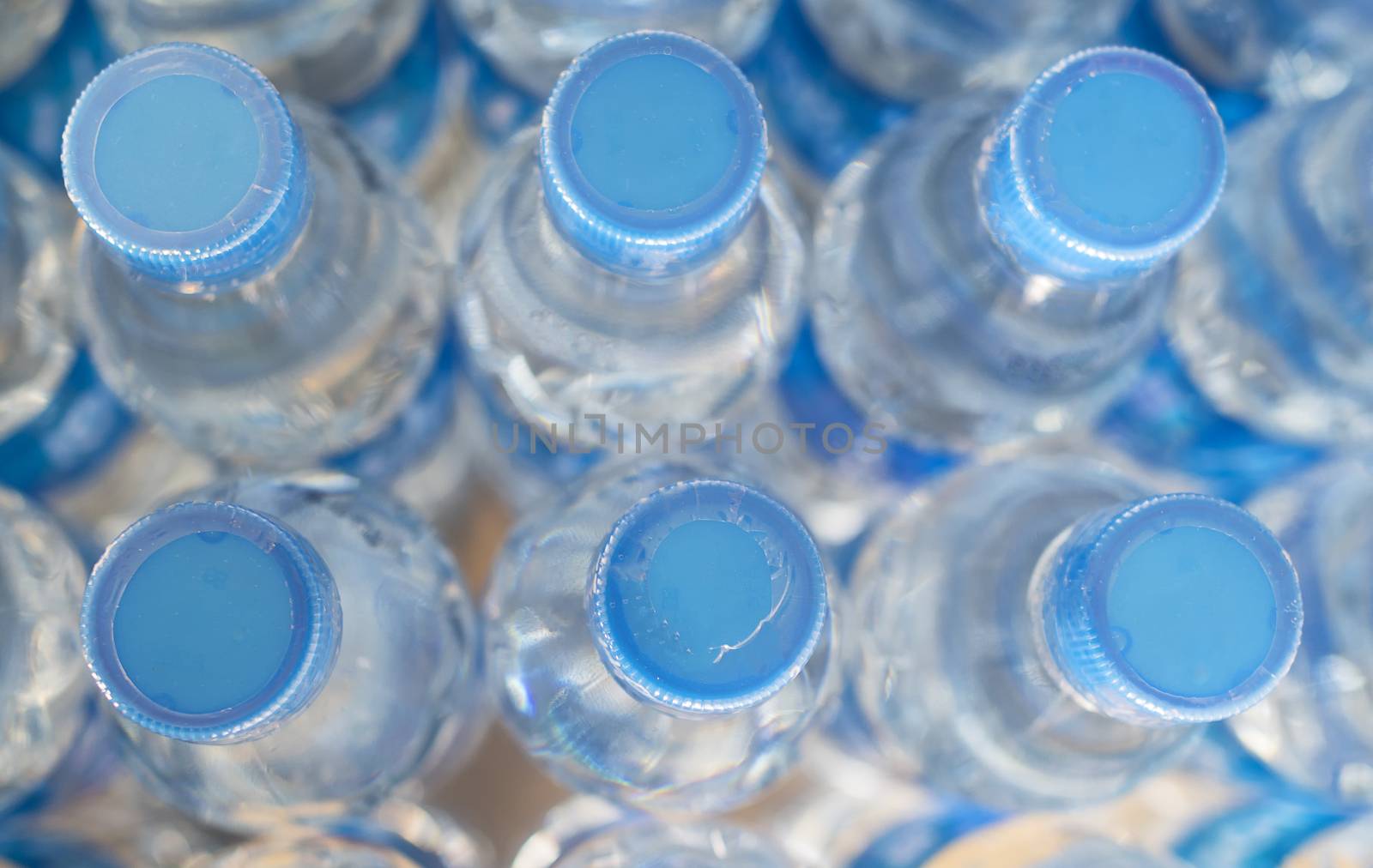 Rows of water bottles