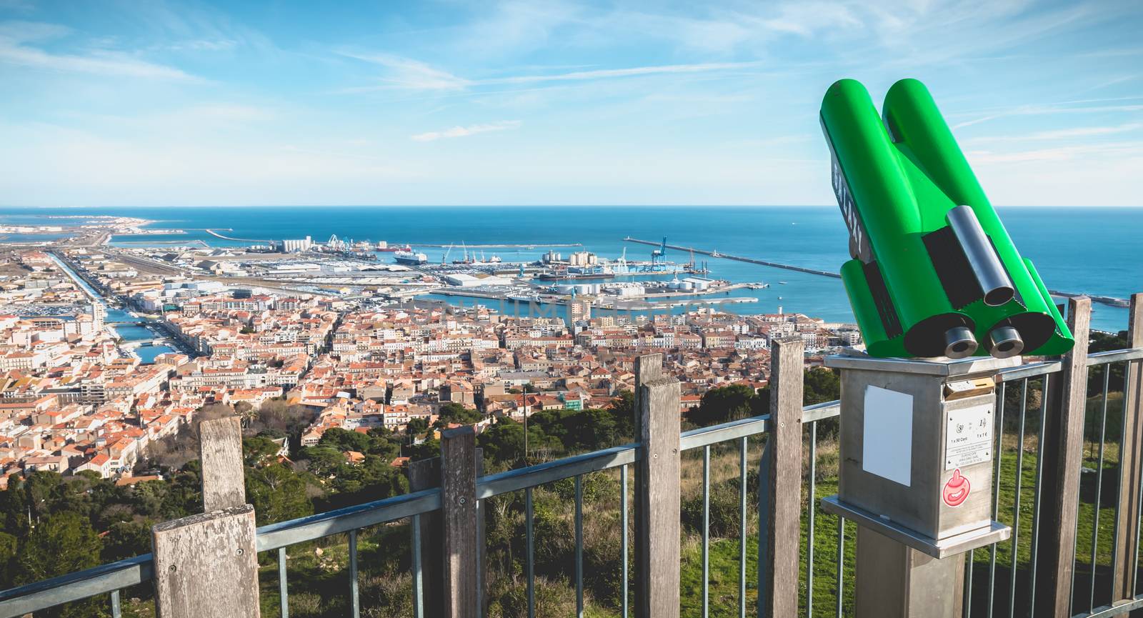 public telescope on Mount St. Clair overlooking the town of Sete by AtlanticEUROSTOXX