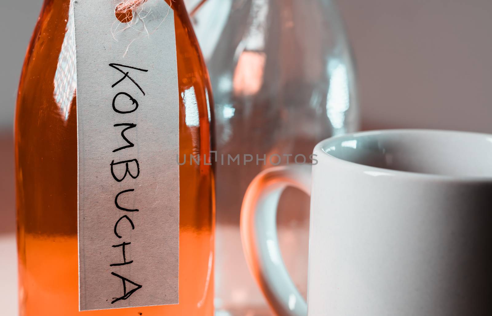 Kombucha lemonade is a fermented drink made from tea and lemon, produced using culture SCOBY