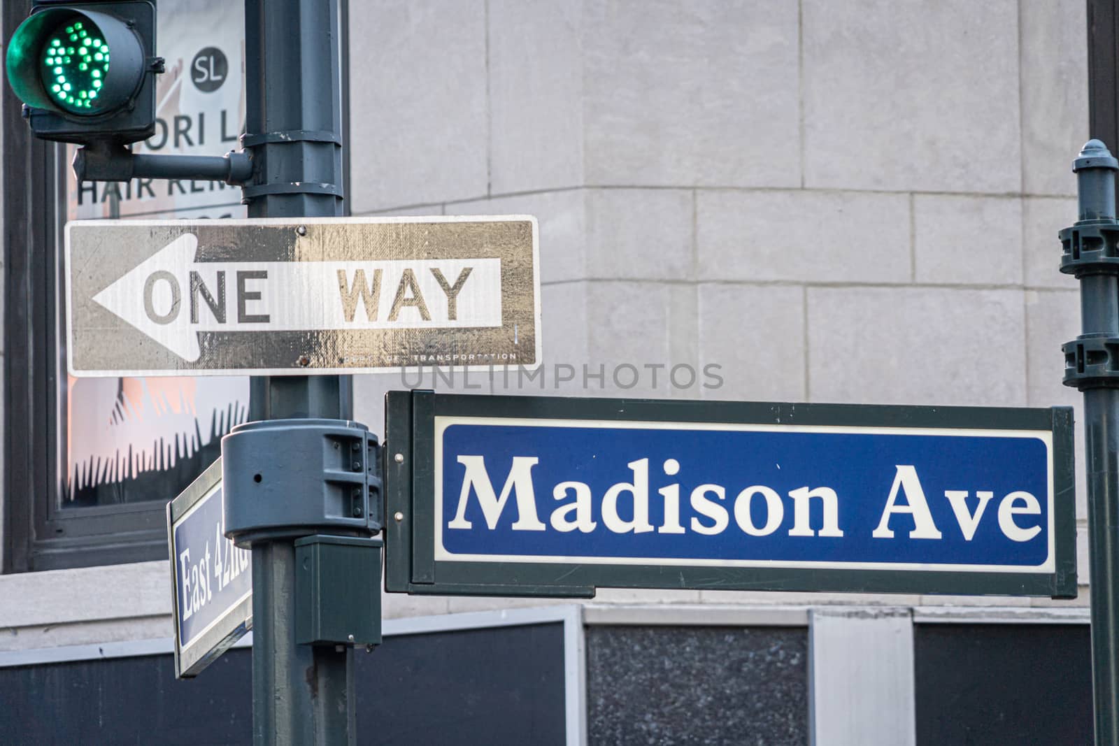 Madison Ave street sign in Midtown Manhattan by tanaonte