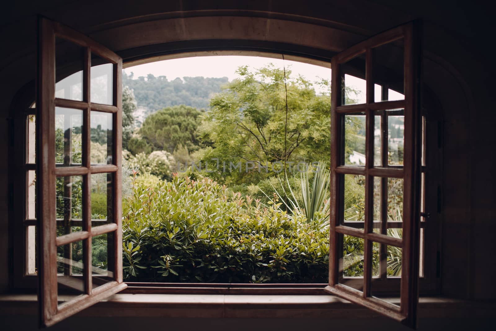 Opened old window and beautiful garden. by primipil