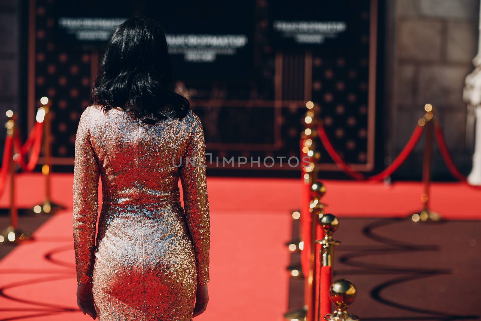 Woman in a luxurious dress on a red carpet by primipil