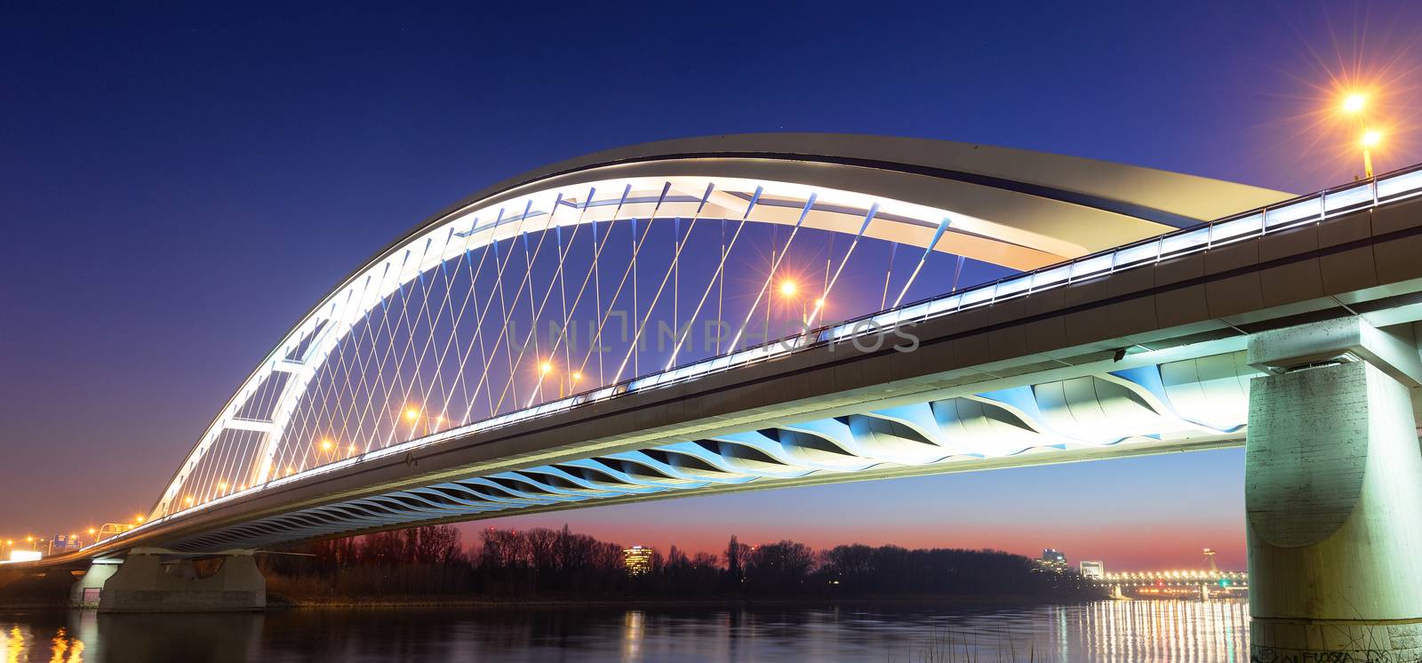 Apollo Bridge in Bratislava at night, Slovakia by necro79