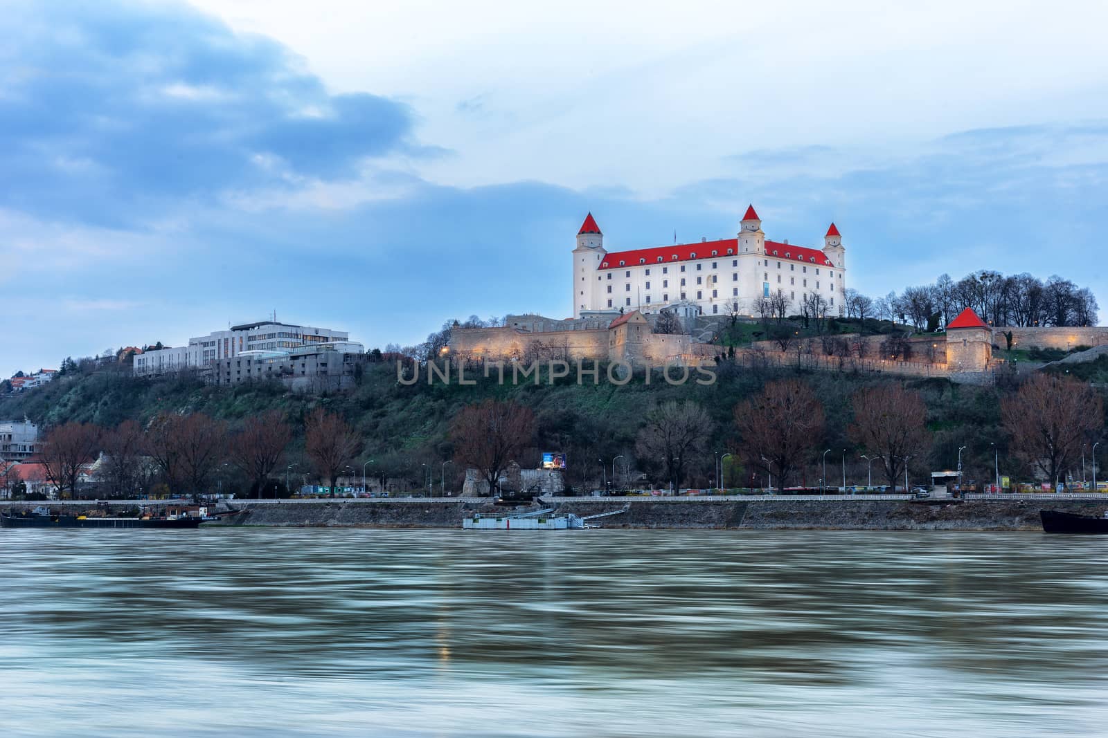 Bratislava castle at evening on spring season