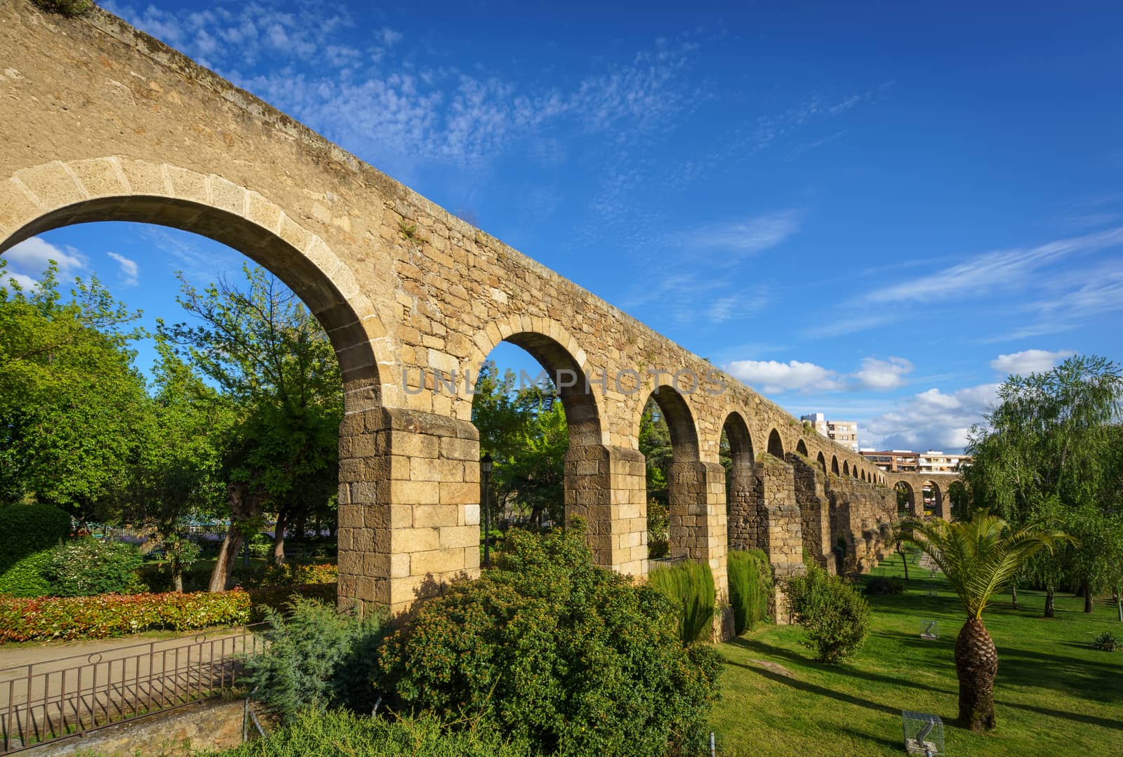 Aqueduct of San Anton in Plasencia, province of Caceres, Spain. Built on the 16th century.