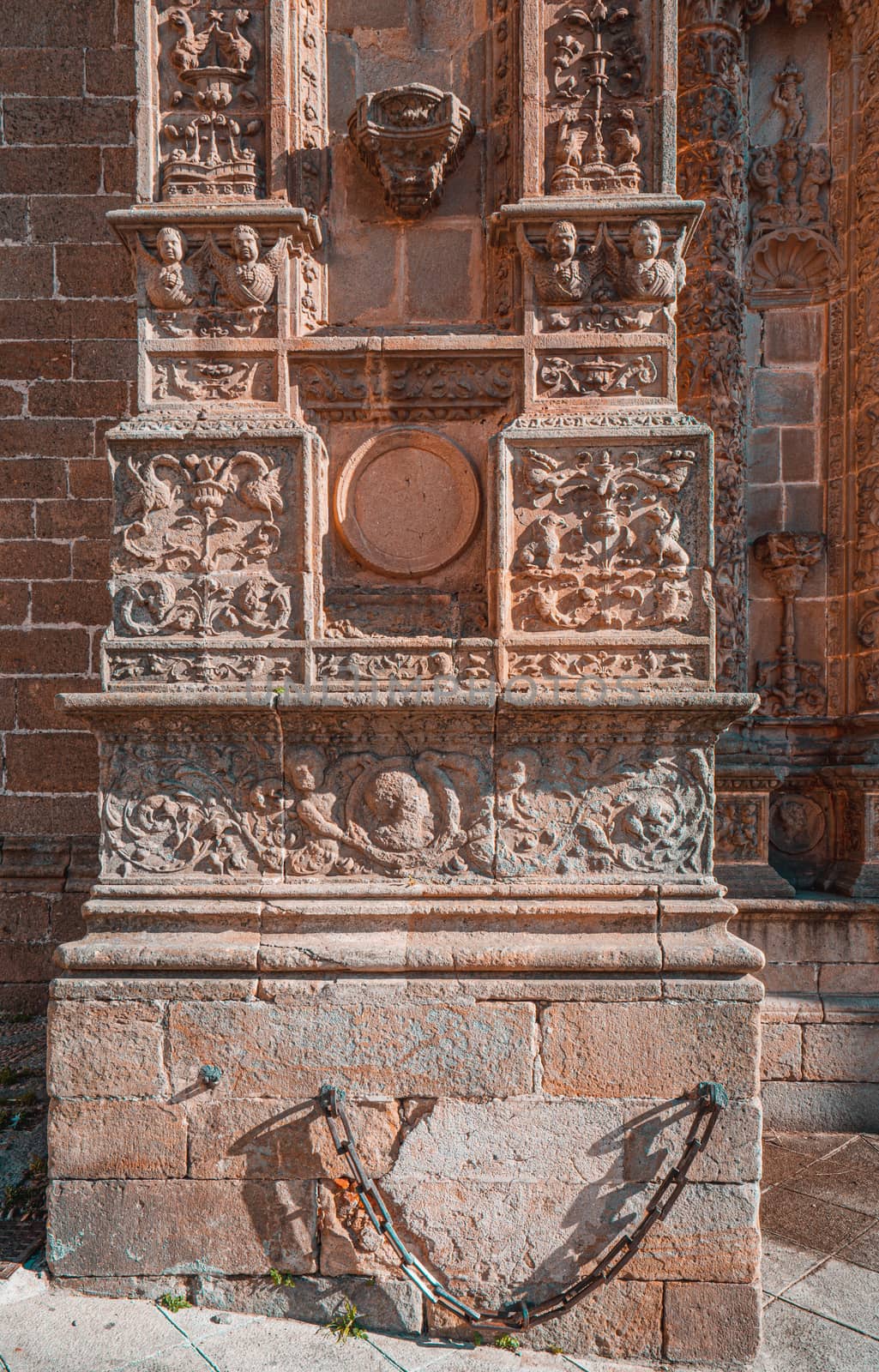 DEtail of the New Cathedral of Plasencia or Catedral de Asuncion de Nuestra Senora, Spain by tanaonte