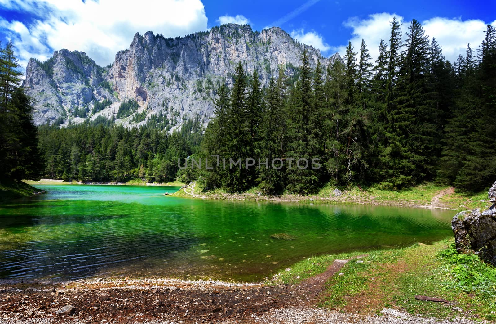 Gruner See - Beautiful green lake with crystal clear water by necro79