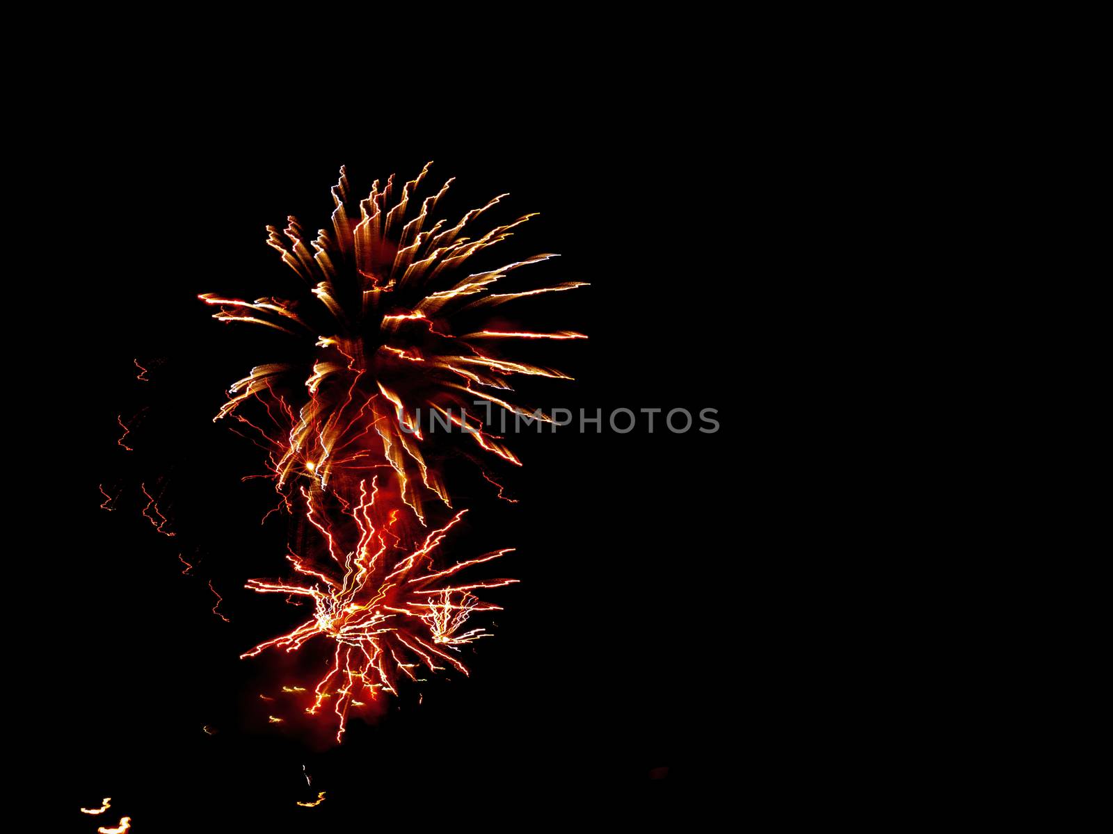 light painting by fireworks at night fallas holidays event