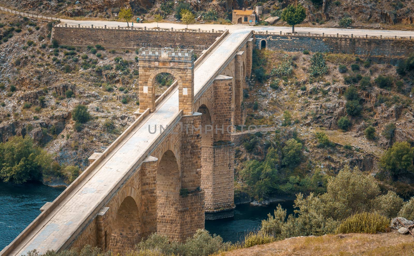 Roman bridge over the Tajo river in Alcantara, Caceres province,Extremadura, Spain by tanaonte