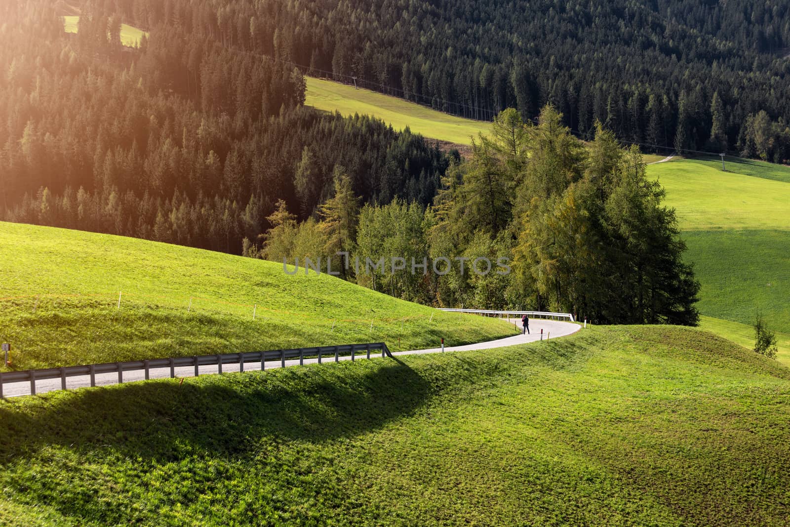 Road to Val di Funes, Dolomites, Italy, Europe