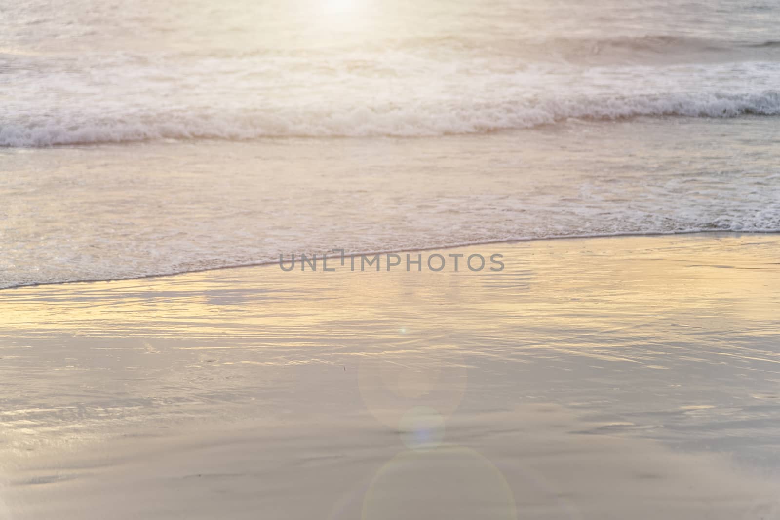 Emty beach sunset time. emty beach background. With copy space for text or design