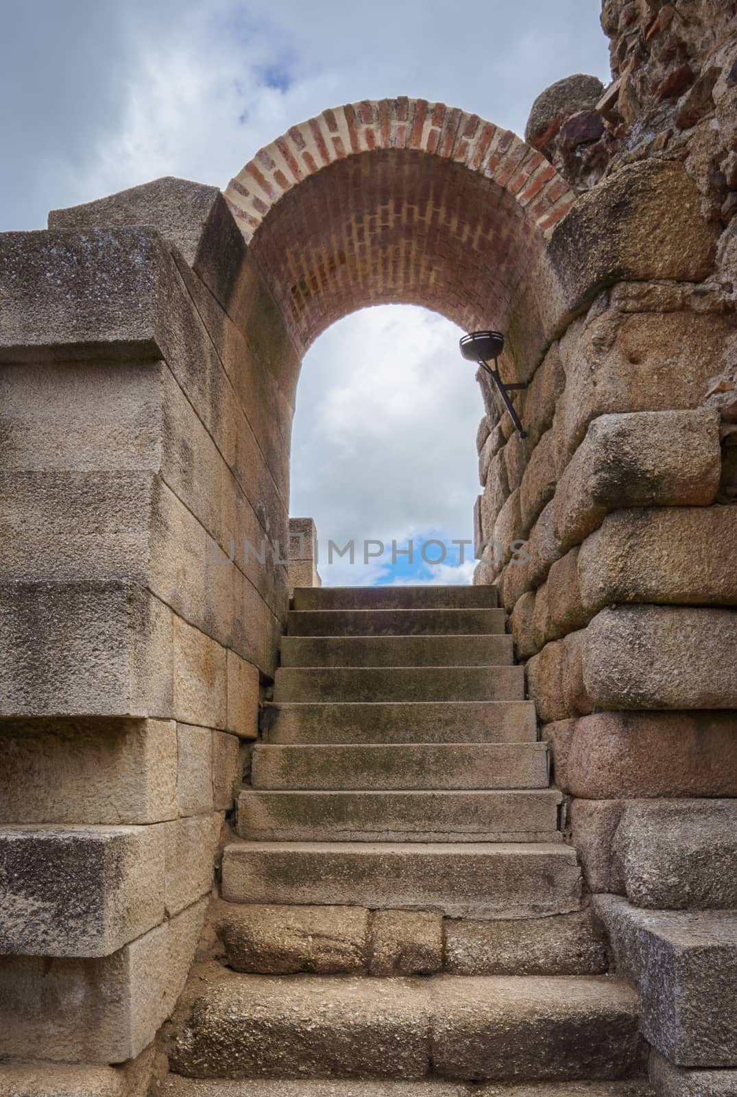 Antique Roman Theatre in Merida, Badajoz province in Spain. by tanaonte