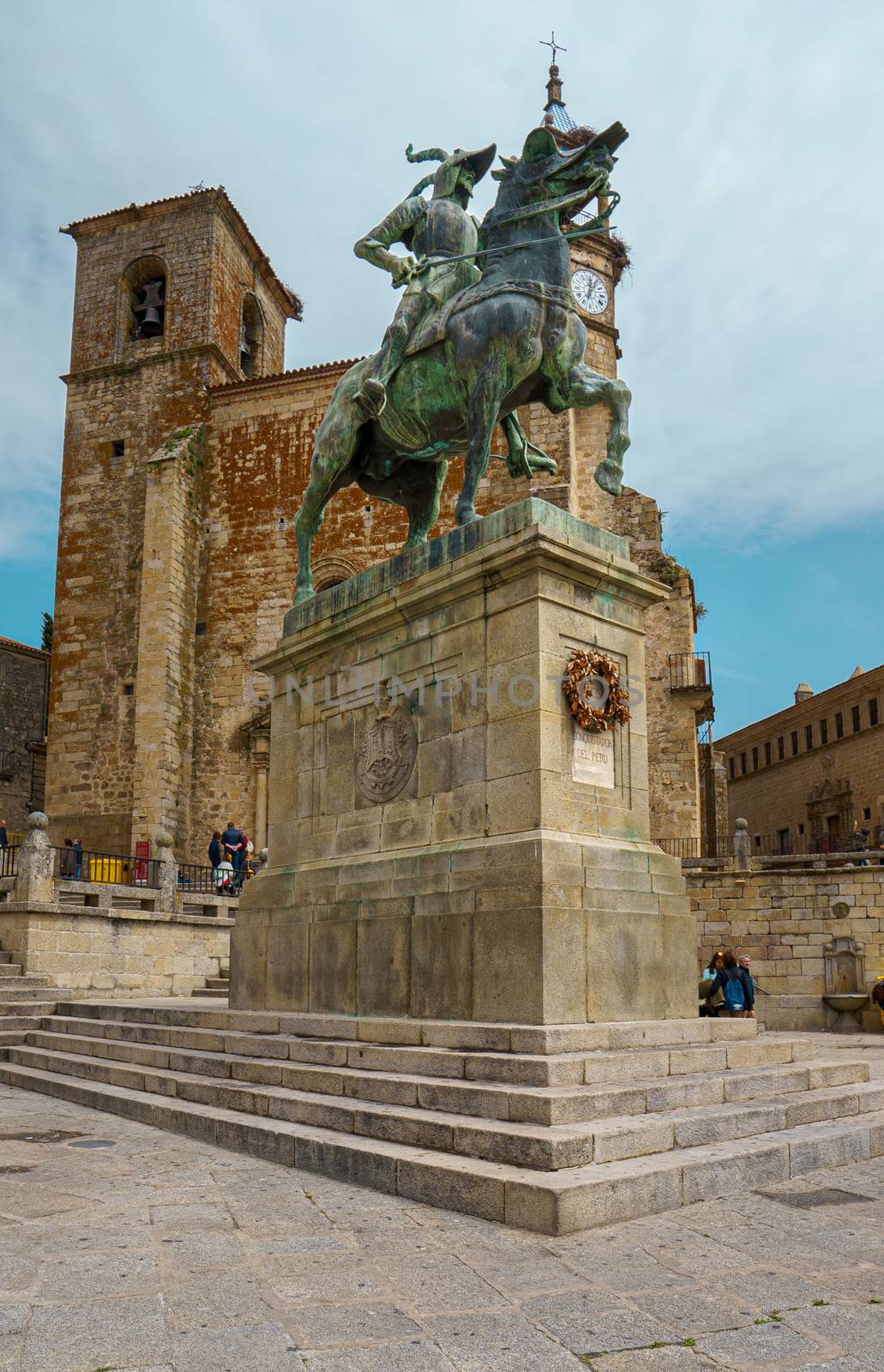 Francisco Pizarro statue in the main square of Trujillo, Caceres, Extremadura, Spain