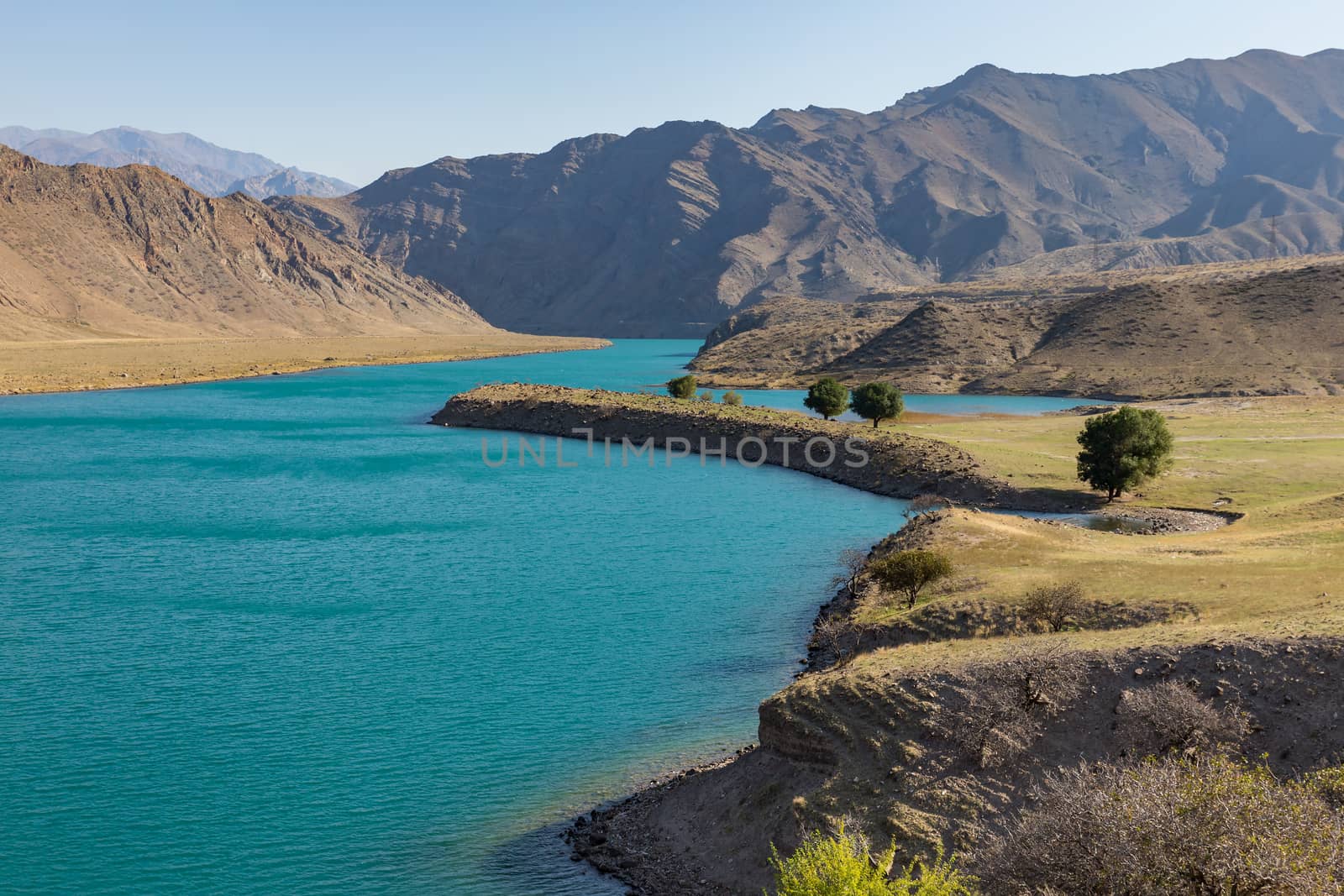 Naryn river in the mountains of Kyrgyzstan