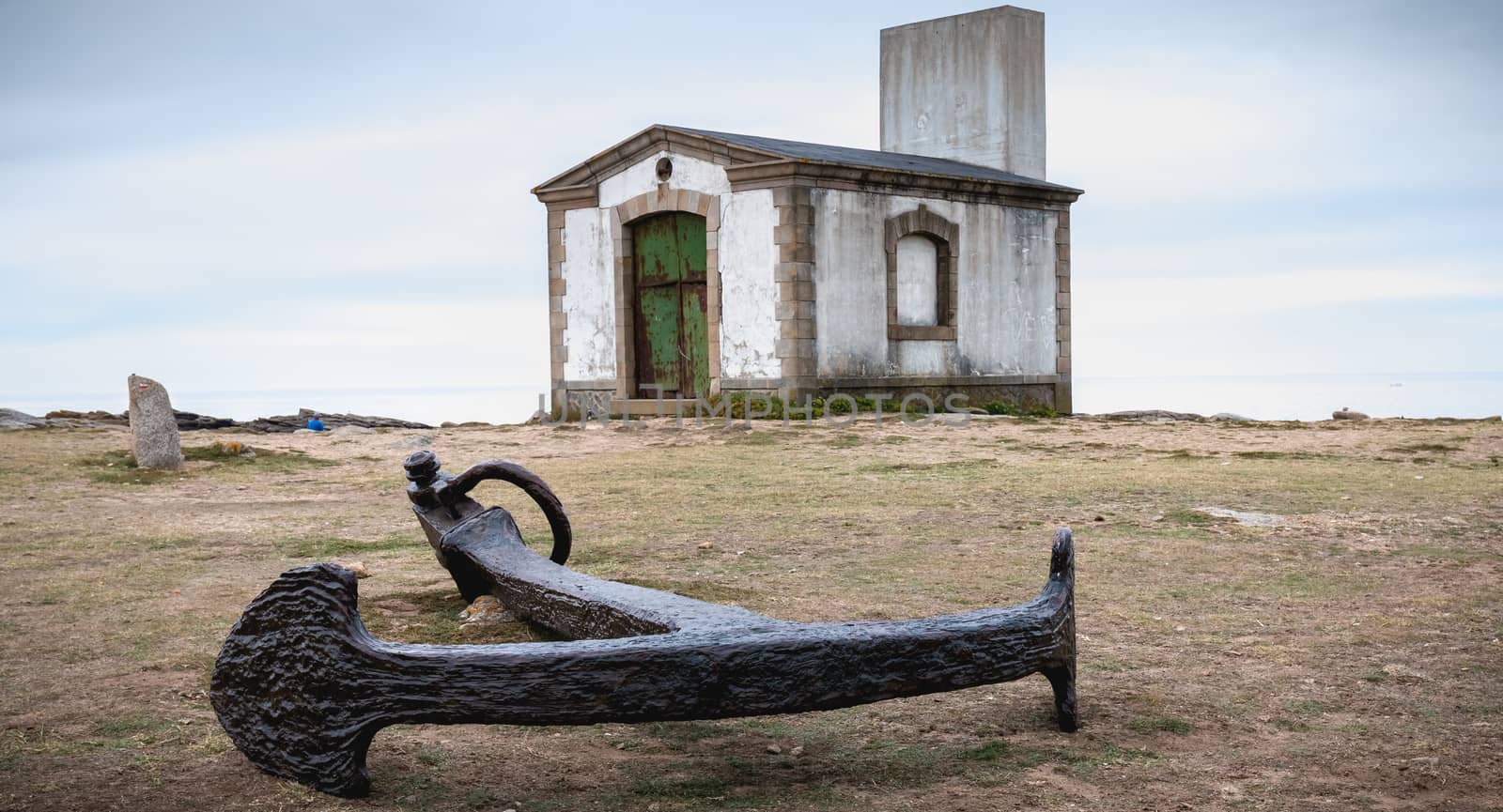 remnant of a foghorn, a semaphore and a boat anchor at Pointe du by AtlanticEUROSTOXX