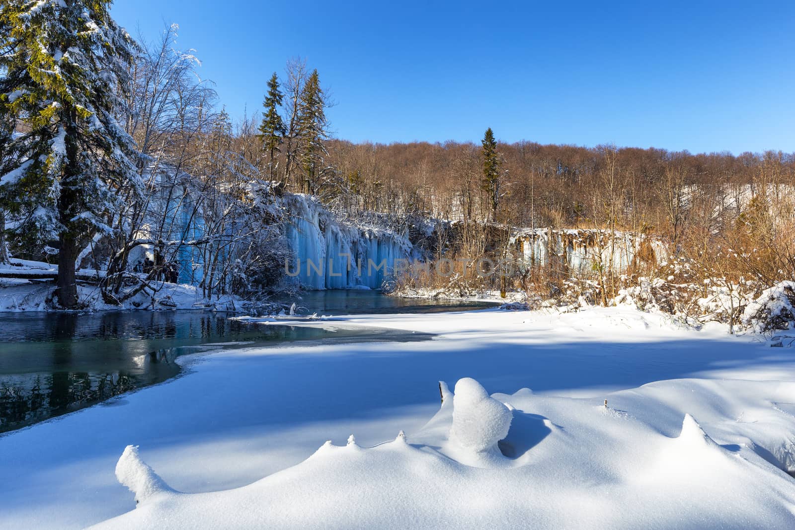 Plitvice lakes during winter, Croatia, Europe by necro79