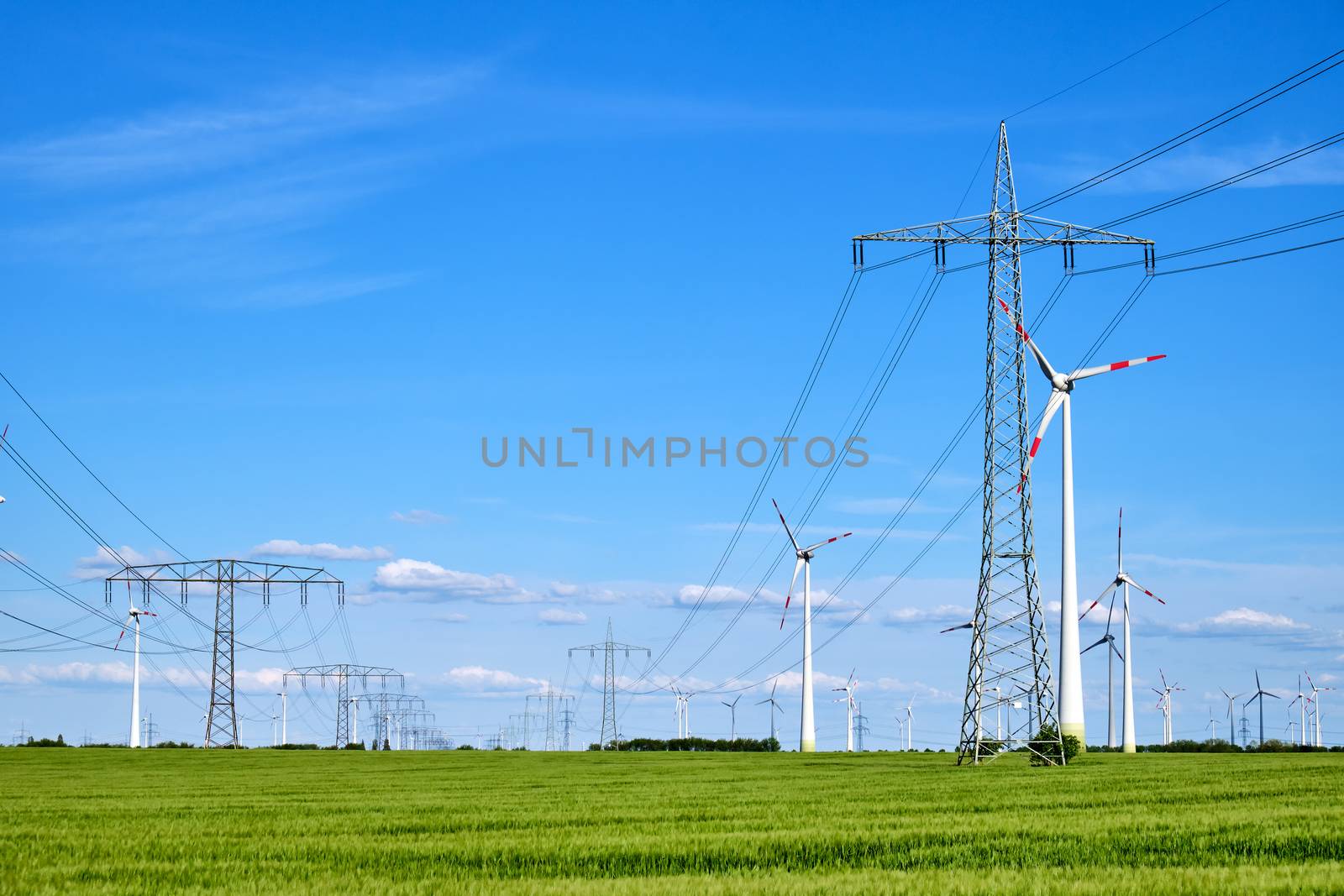 Wind power plants and overhead power lines by elxeneize