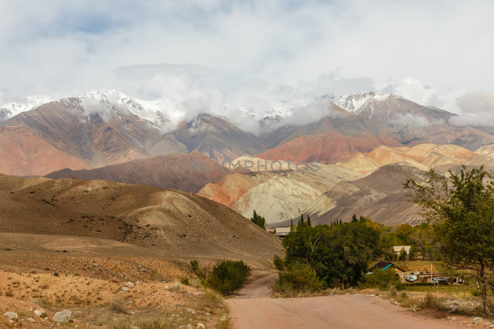 mountain road, Jumgal District, Kyrgyzstan mountain landscape