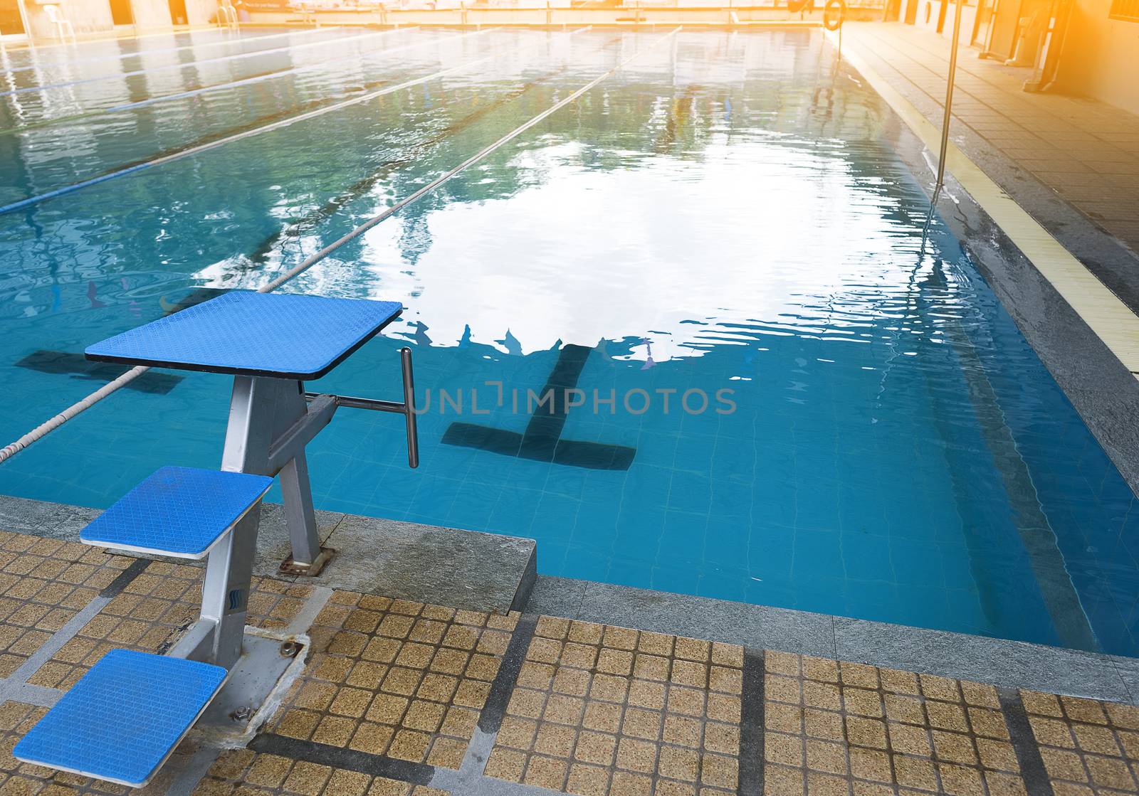 Swiming pool and jumping stand