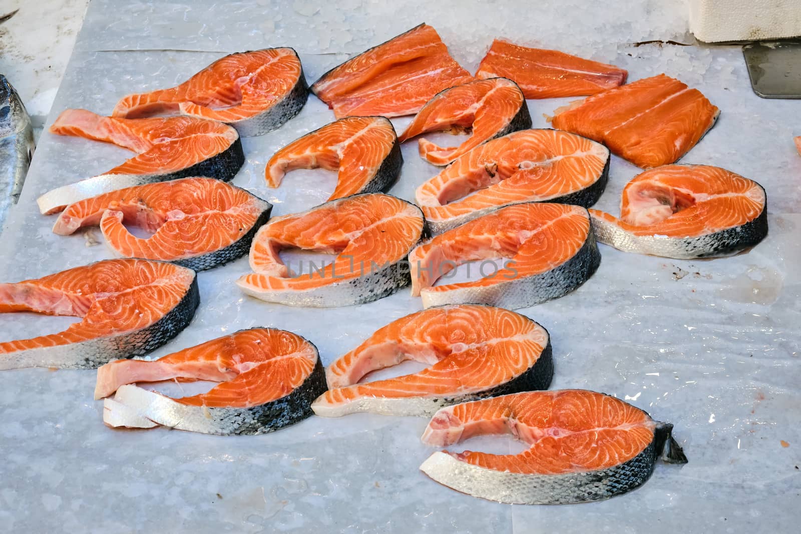 Fresh salmon fillet for sale by elxeneize