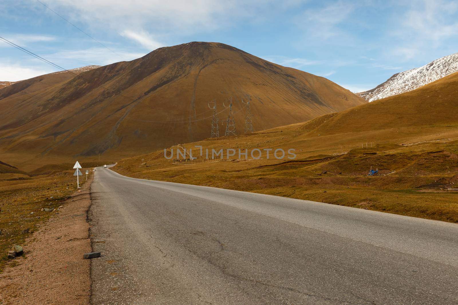 asphalt road, Bishkek-Osh highway, Talas District Kyrgyzstan