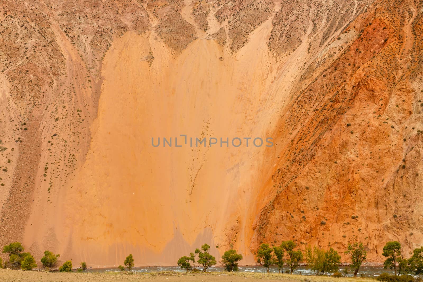 Kokemeren river, Jumgal District, Kyrgyzstan mountain river landscape