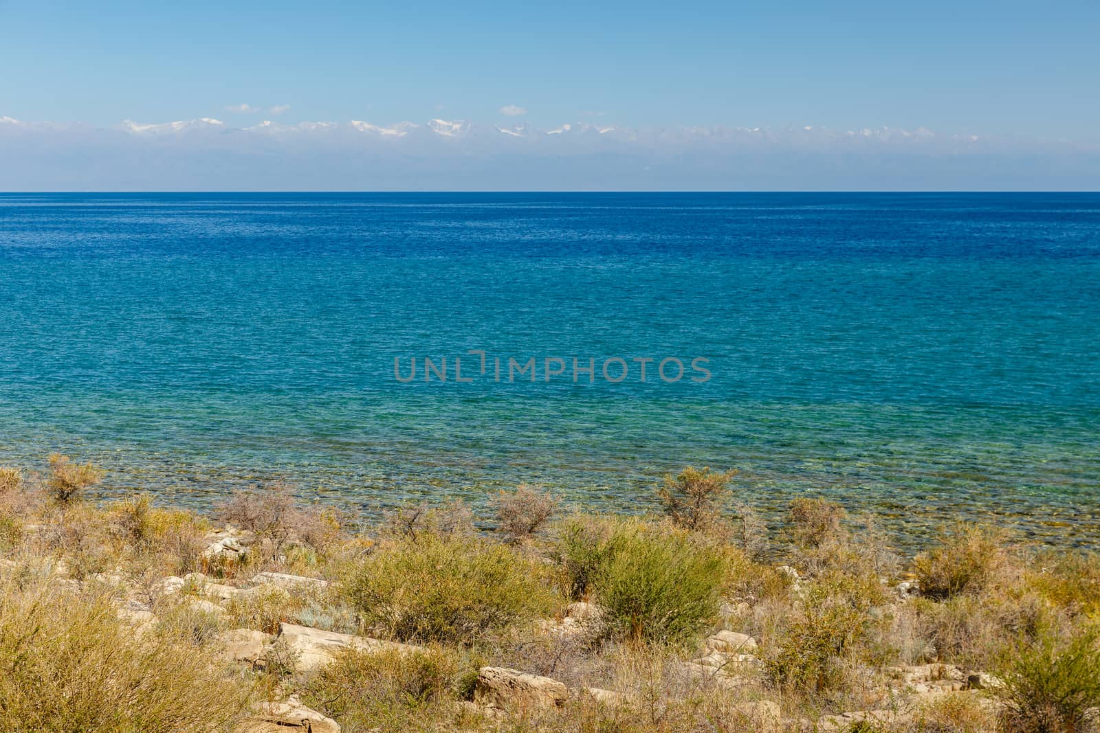 Lake Issyk-kul, Kyrgyzstan, the largest lake in Kyrgyzstan, beautiful landscape