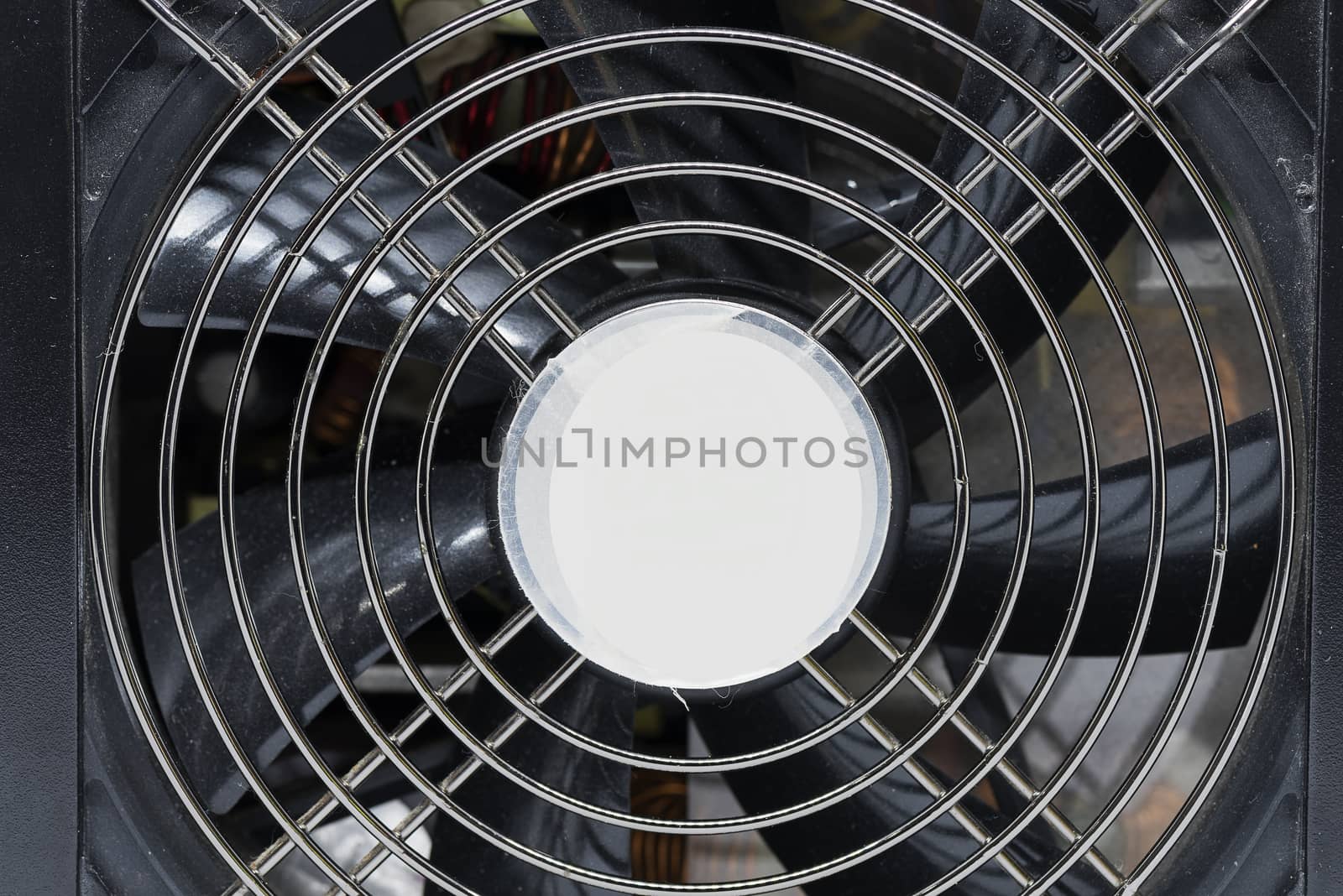 Close up fan of power supply unit 