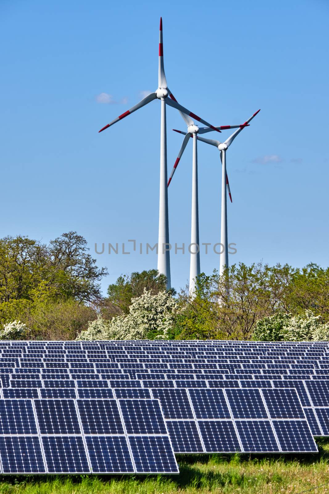 Solar panels and wind turbines seen in Germany