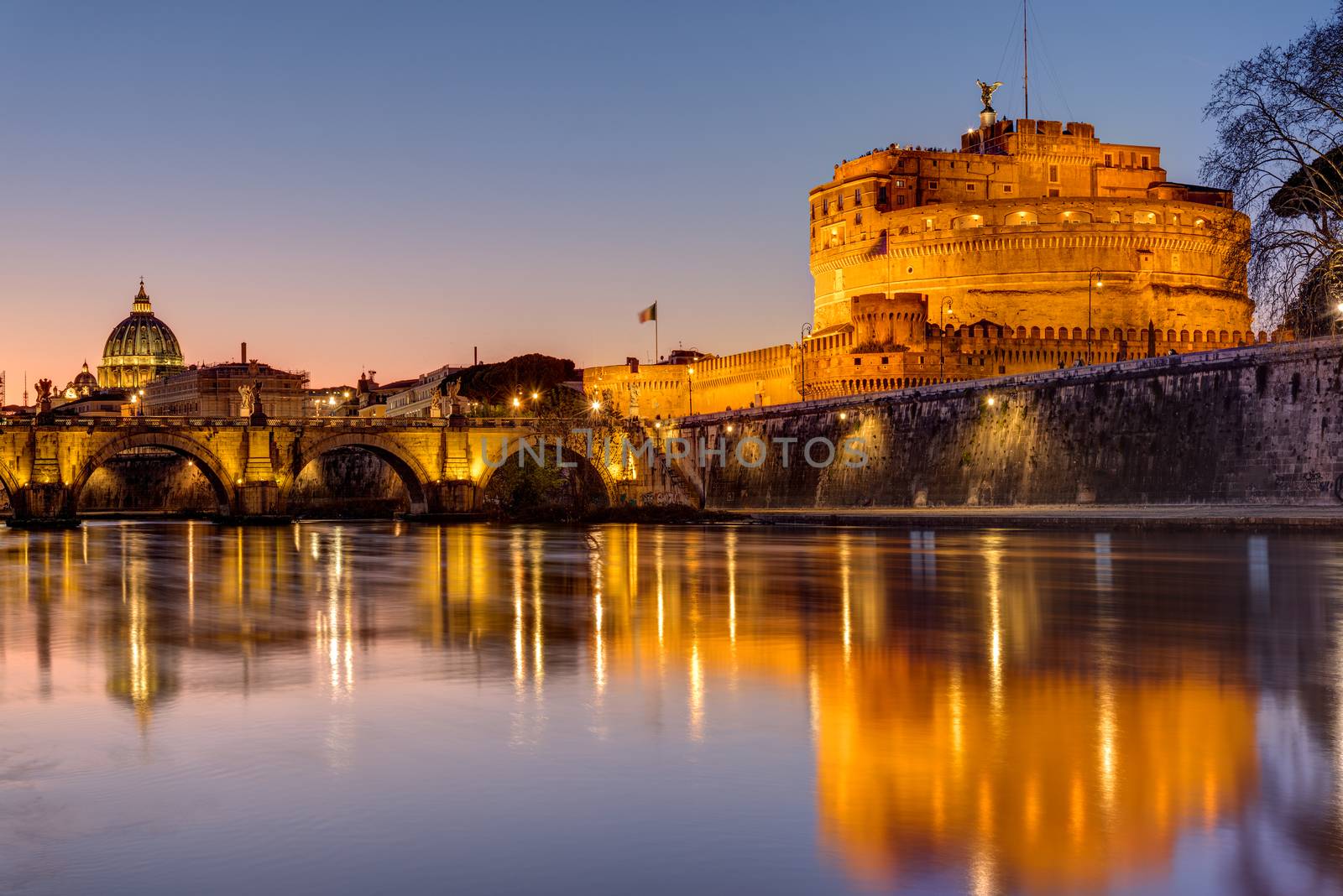 The Castel Sant Angelo and the St. Peter's Basilica by elxeneize
