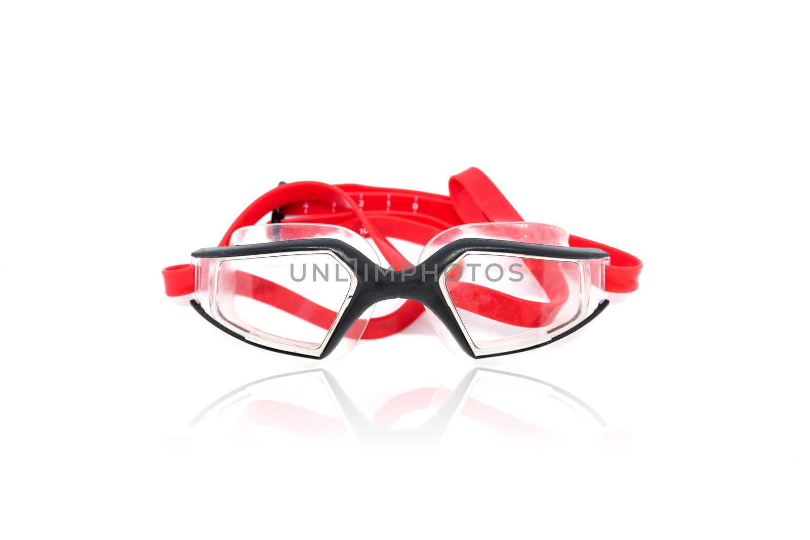 Goggles glasses for swimming isolated on white background