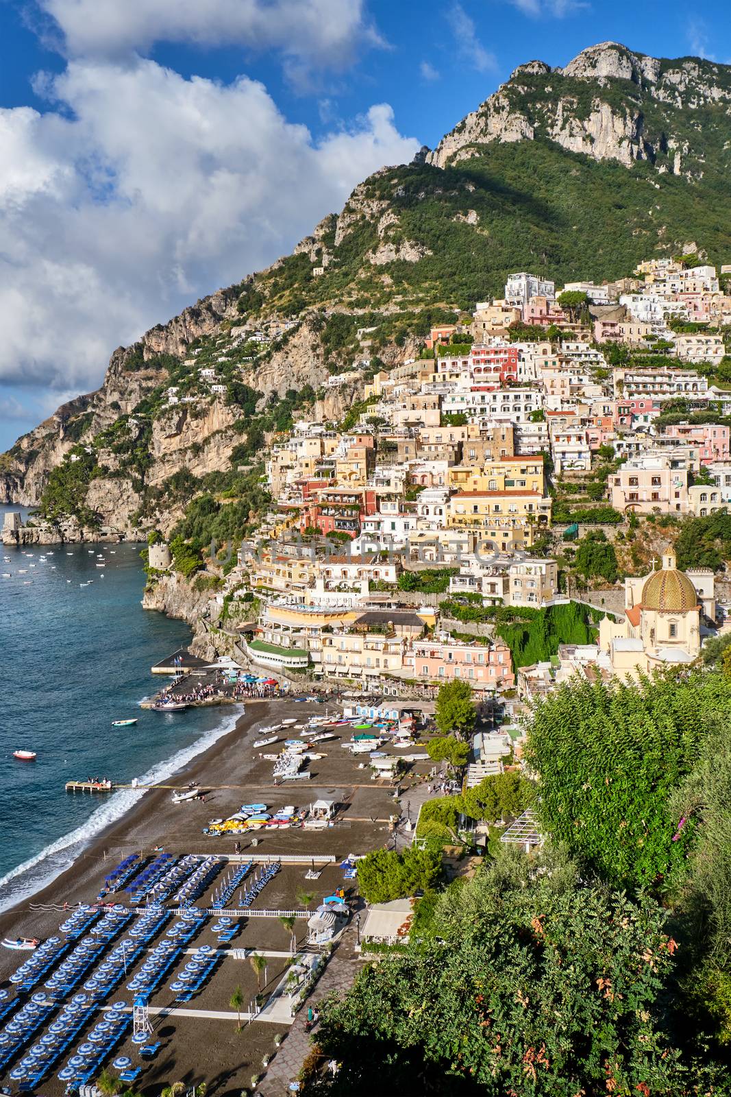 The famous seaside town of Positano on the italian Amalfi Coast