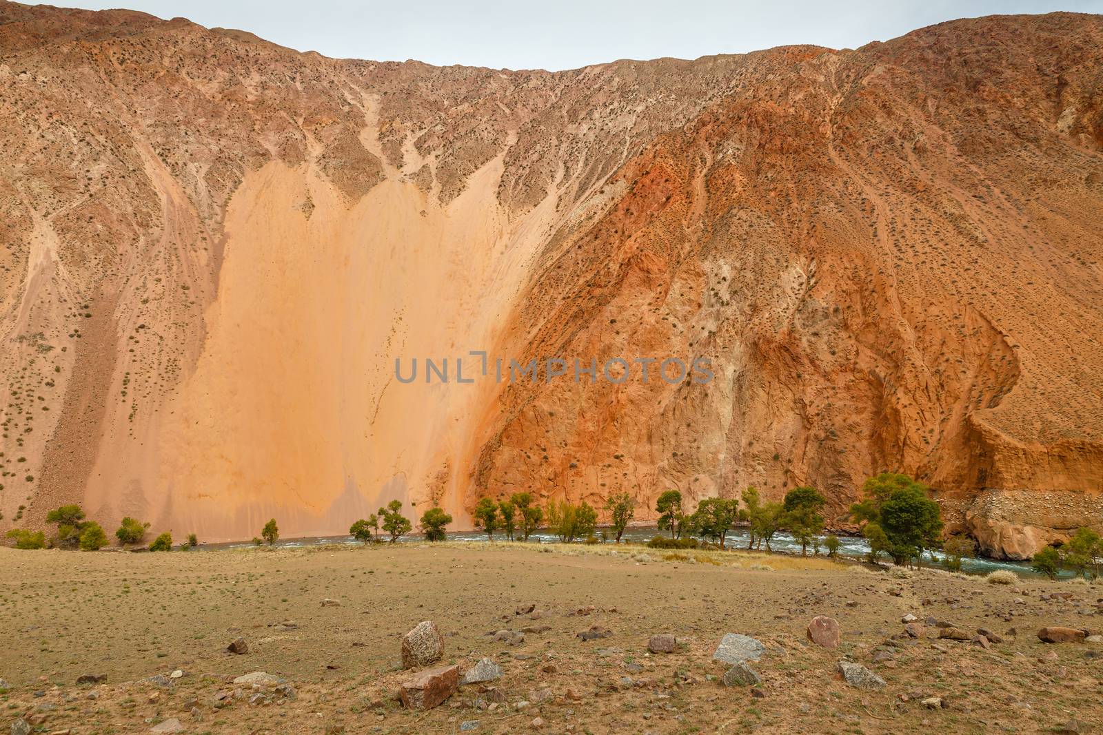 Kokemeren river, Jumgal District, Kyrgyzstan mountain landscape