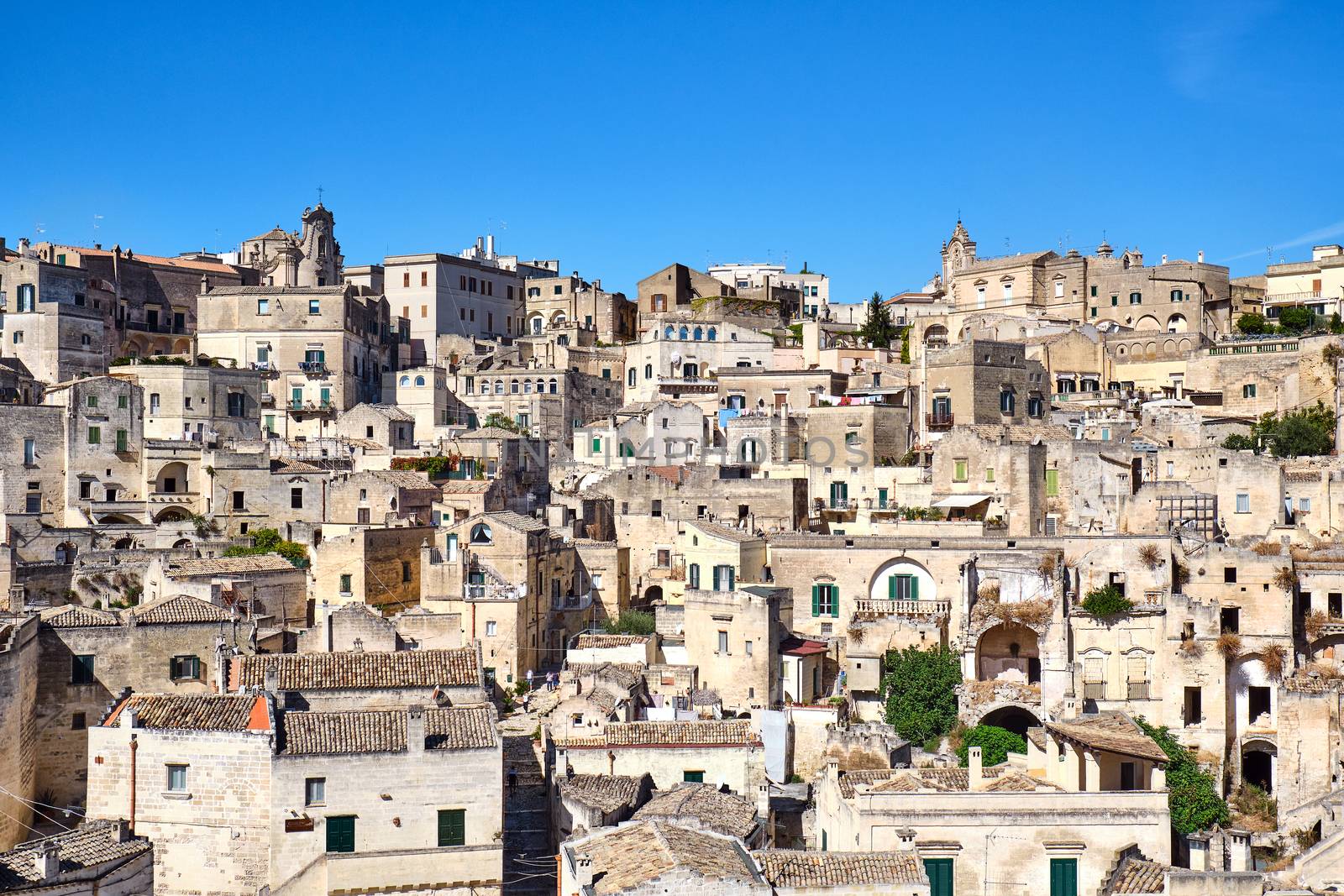 The old houses of Matera in southern Italy on a sunny day