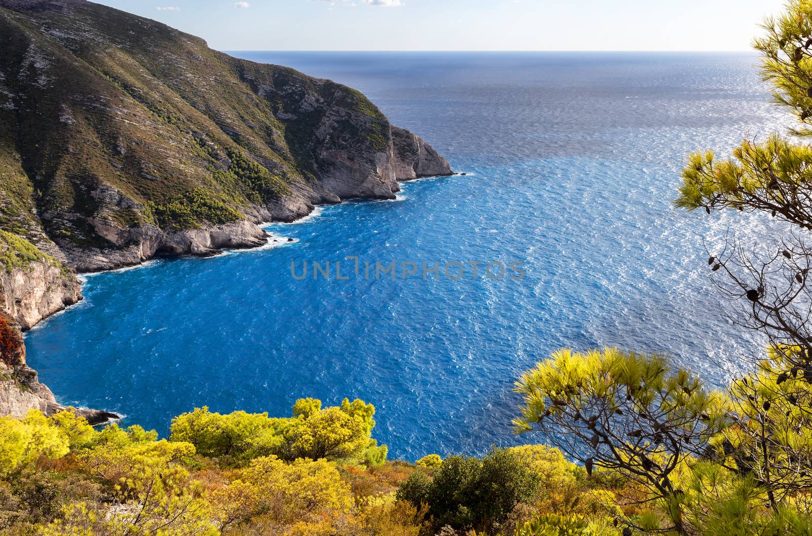 Ionian sea with crystal blue water