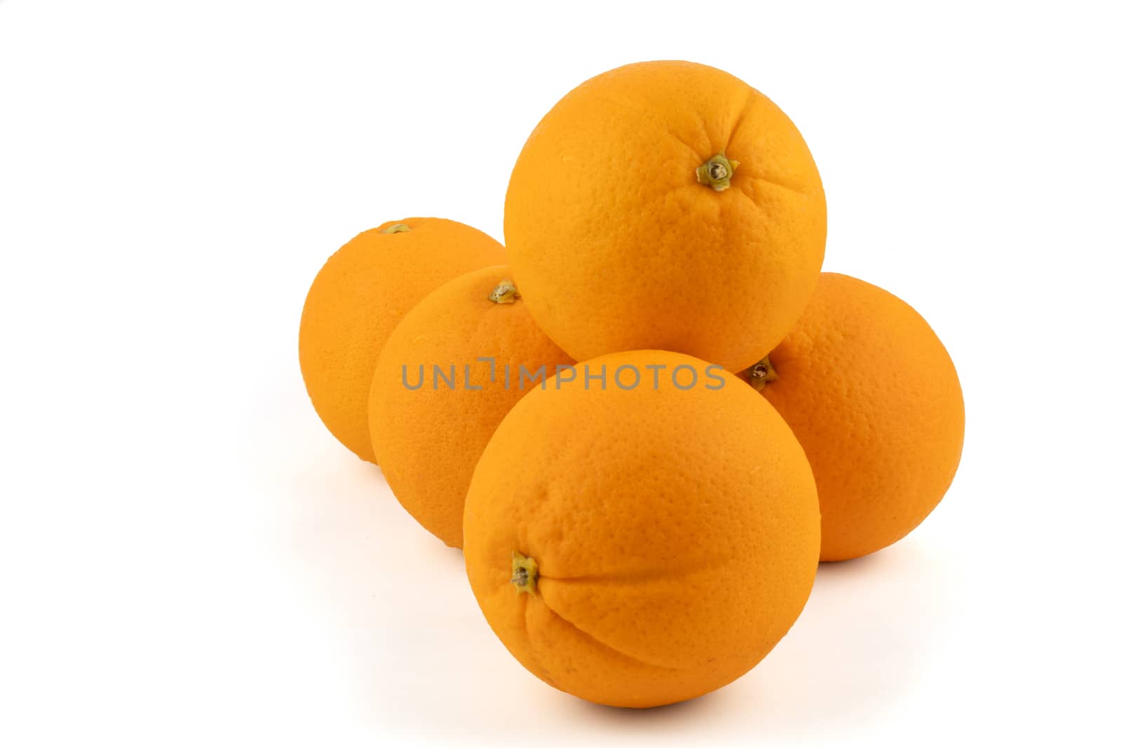 Fresh navel oranges isolated on white background. Save with clipping path.