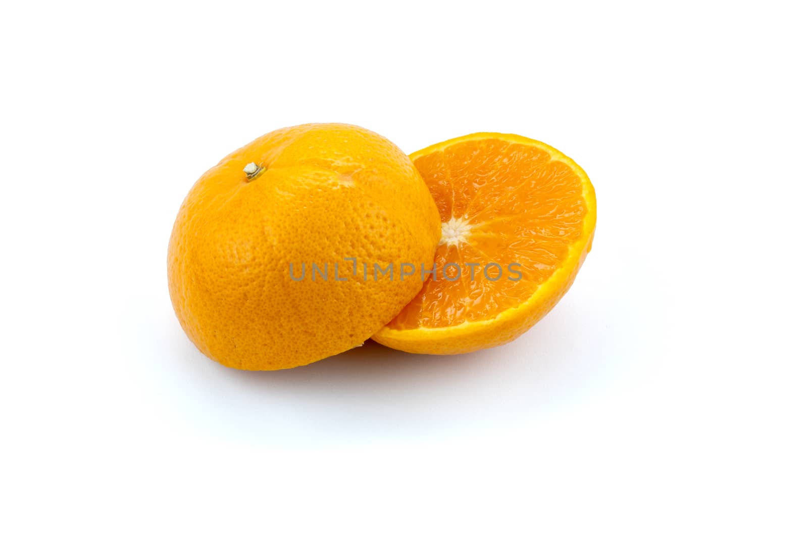 Fresh navel oranges isolated on white background. Save with clipping path.