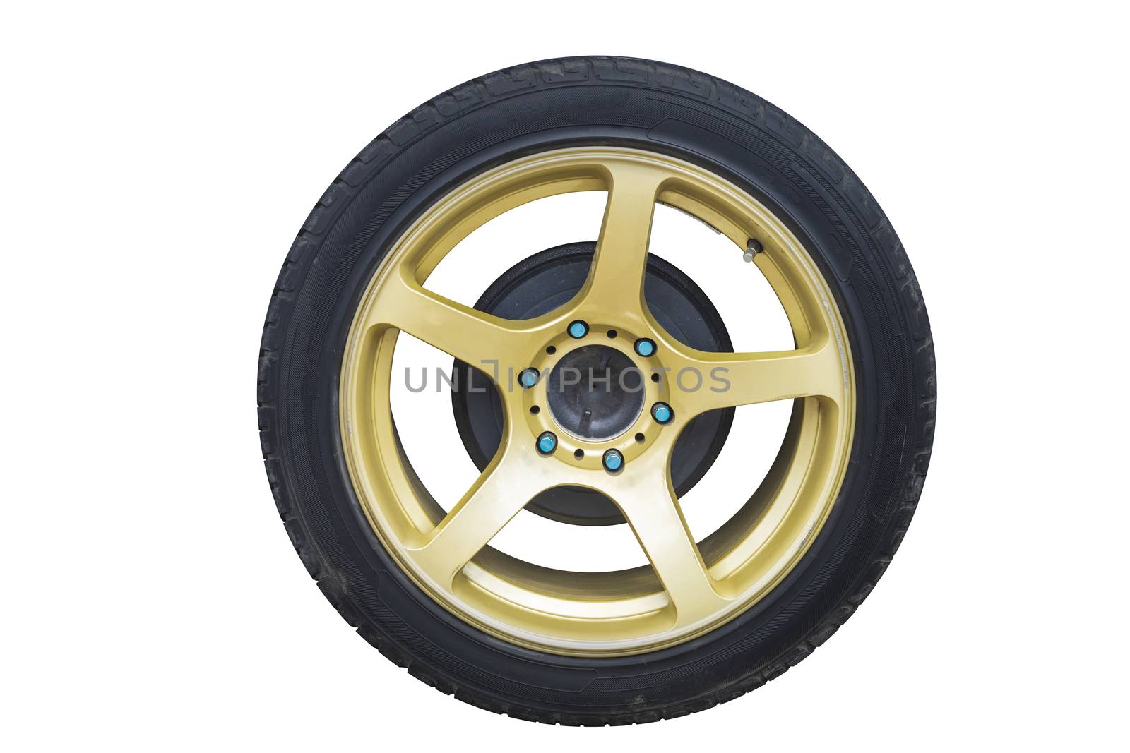 Old car wheels  isolated on white background. Save with clipping path.