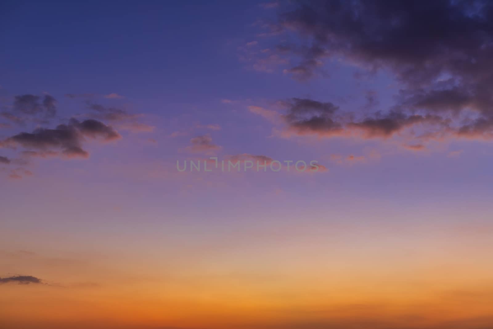 Sky with cloud and sun ray yellow and blue color background. With copy space for text or design.