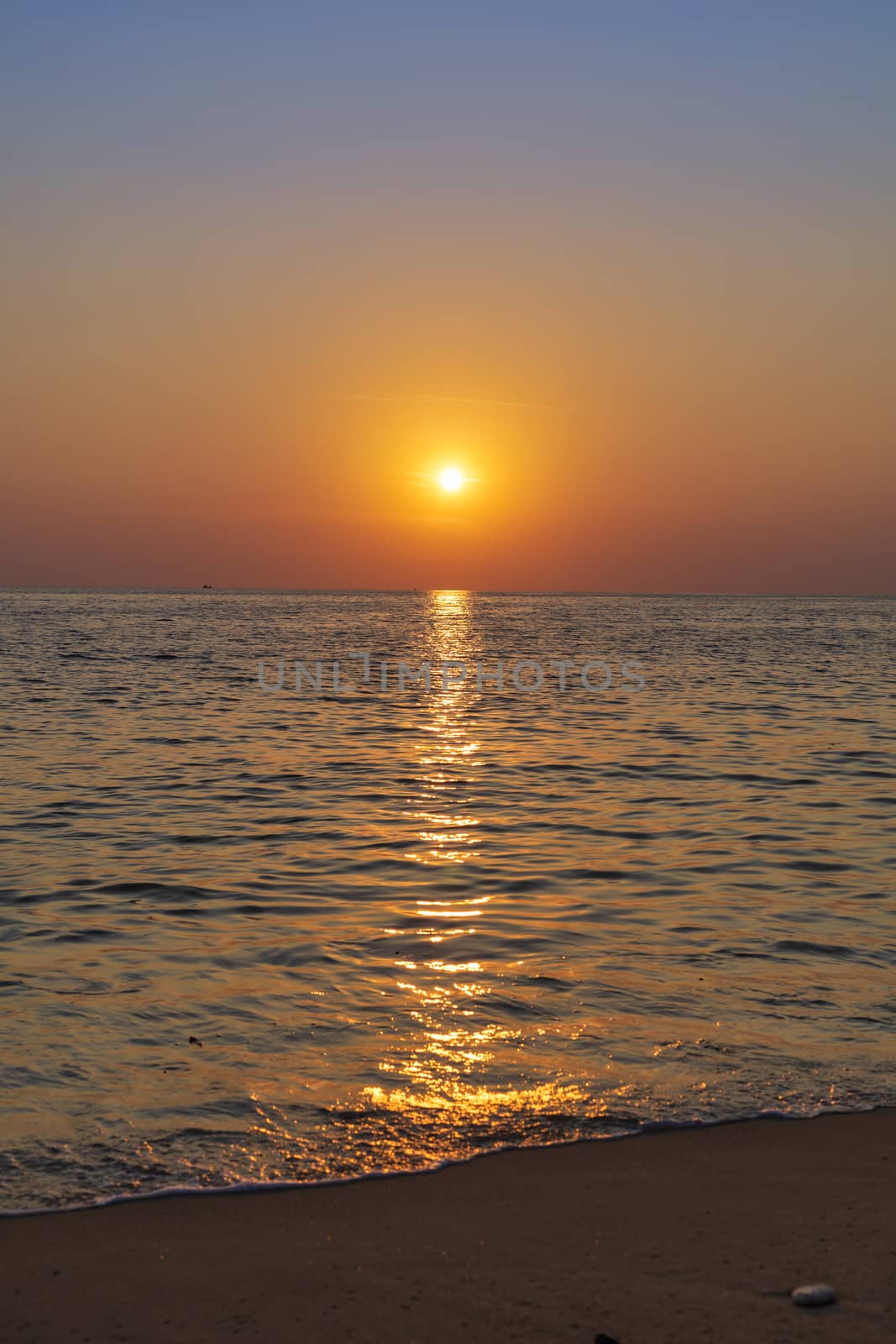 Sky with sunset cloud yellow and blue color background. With copy space for text or design.